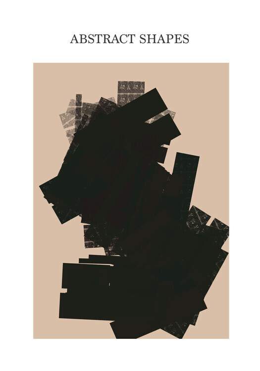 Veronika Boulová Plakát, Obraz - Abstract Shapes nude, Veronika Boulová, 26.7 × 40 cm