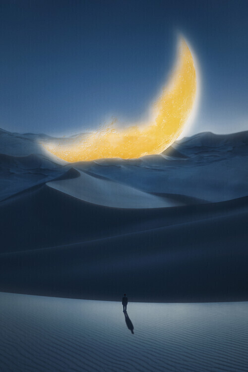 Yanming Zao Plakát, Obraz - Under the moon, Yanming Zao, 26.7 × 40 cm