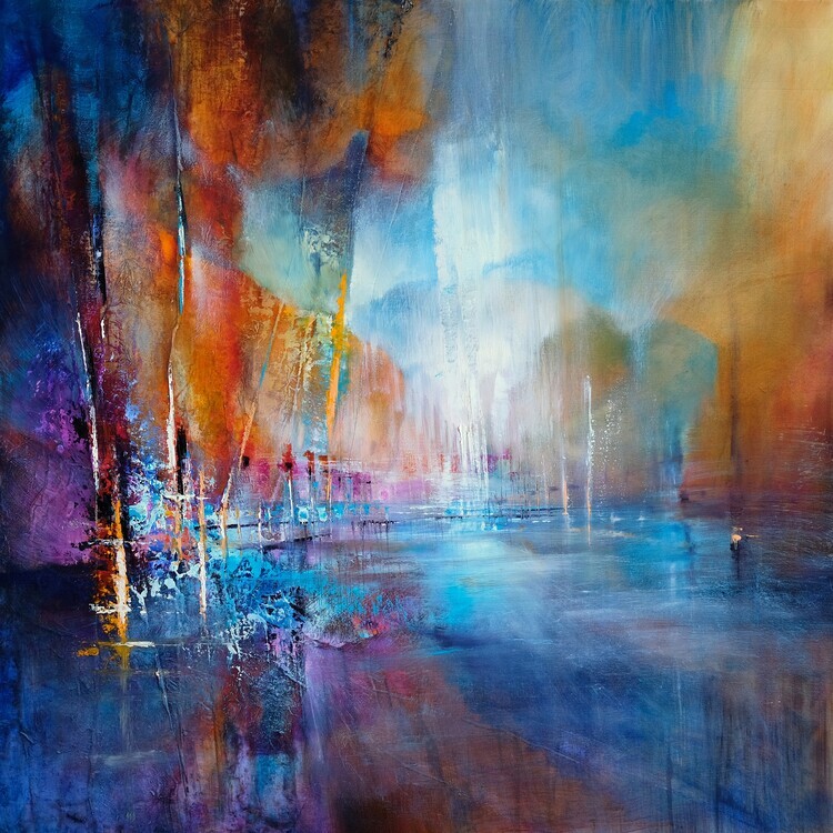 Annette Schmucker Plakát, Obraz - meeting in the harbour, Annette Schmucker, 40 × 40 cm