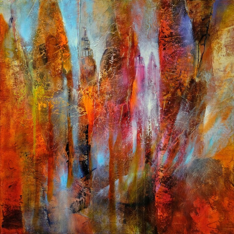 Annette Schmucker Plakát, Obraz - expecting springtime in the avenue, Annette Schmucker, 40 × 40 cm