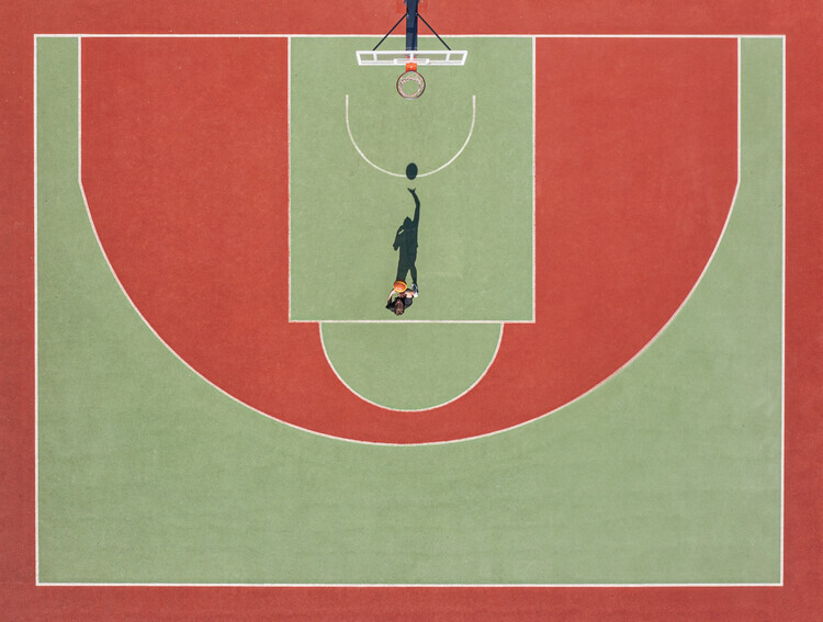 Ekaterina Polischuk Plakát, Obraz - Shadow basketball, Ekaterina Polischuk, 40 × 30 cm