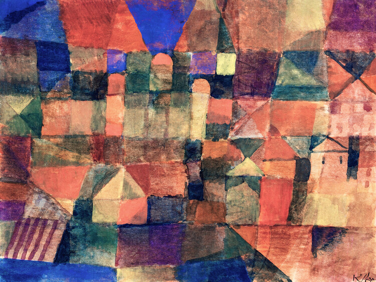 Paul Klee Plakát, Obraz - City with Three Domes, Paul Klee, 40 × 30 cm