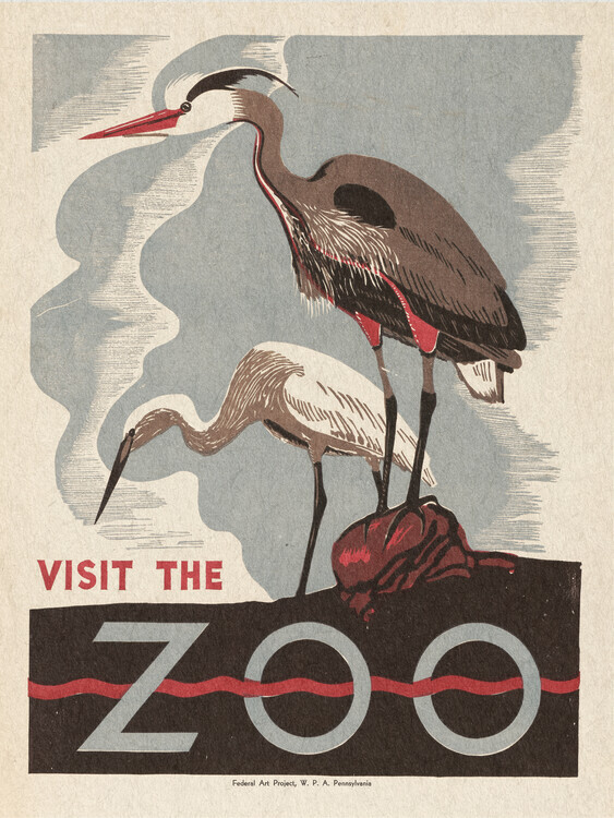 autor Plakát, Obraz - Visit The Zoo Advert (Vintage Travel), 30 × 40 cm