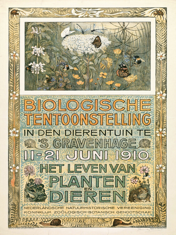 autor Plakát, Obraz - The Biological Exhibition of June 1910 ( Vintage Theo van Hoytema), 30 × 40 cm