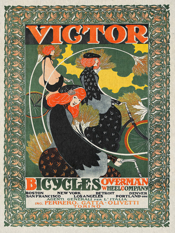 autor Plakát, Obraz - Victor Bicycles Advert (Vintage Art Nouveau), 30 × 40 cm
