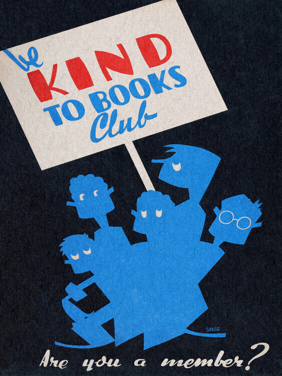 autor Plakát, Obraz - Be Kind to Books Club (Library Vintage), 30 × 40 cm