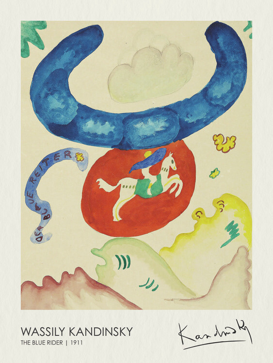 Wassily Kandinsky Plakát, Obraz - Design for the Blue Rider (1911), Wassily Kandinsky, 30 × 40 cm