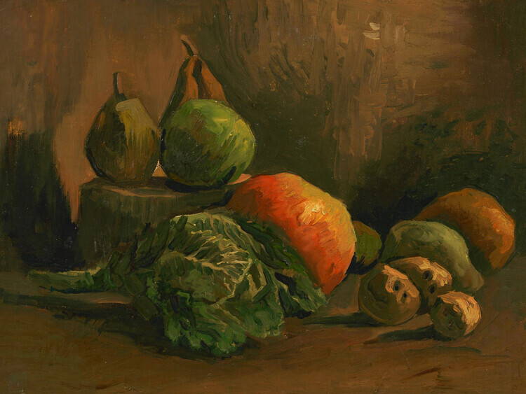 Vincent van Gogh Plakát, Obraz - Still Life with Vegetables and Fruit, Vincent van Gogh, 40 × 30 cm