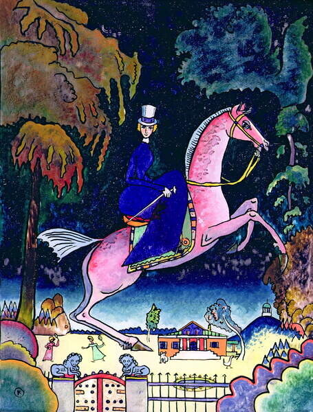 Wassily Kandinsky Plakát, Obraz - Amazons with Lions (1918), Wassily Kandinsky, 30 × 40 cm