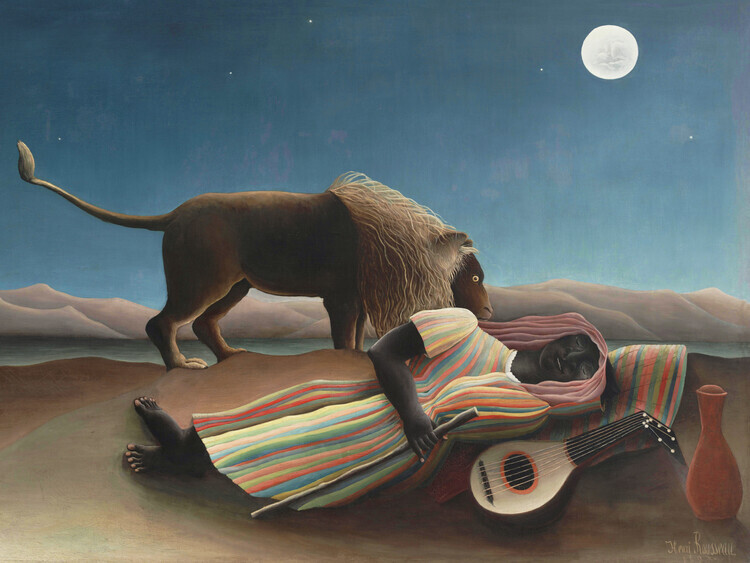 Henri Rousseau Plakát, Obraz - The Sleeping Gypsy, Henri Rousseau, 40 × 30 cm