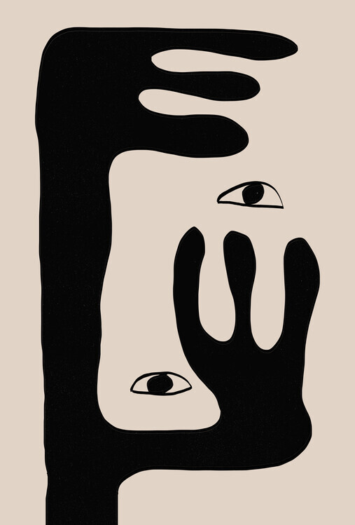 THE MIUUS STUDIO Plakát, Obraz - Abstract Face No2., THE MIUUS STUDIO, 26.7 × 40 cm