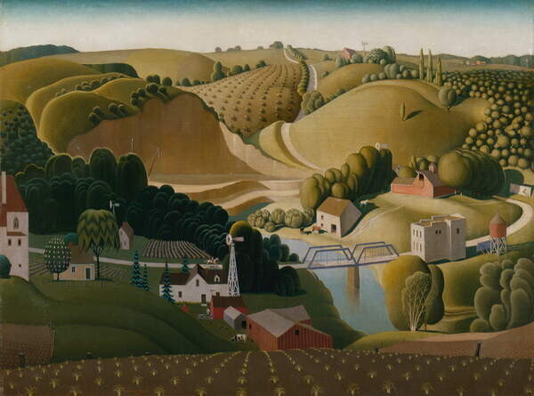 Wood, Grant Plakát, Obraz - Stone City, Iowa, 1930, Wood, Grant, 40 × 30 cm