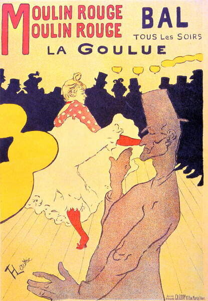 Toulouse-Lautrec, Henri de Plakát, Obraz - Moulin Rouge, Paris 1891, Toulouse-Lautrec, Henri de, 26.7 × 40 cm