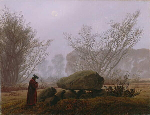 Friedrich, Caspar David Plakát, Obraz - A Walk at Dusk, c.1830-5, Friedrich, Caspar David, 40 × 30 cm