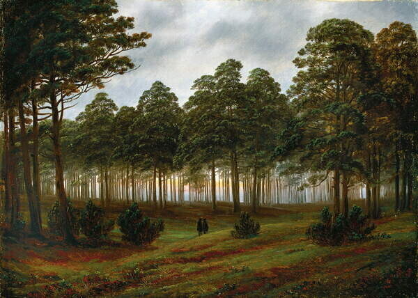 Friedrich, Caspar David Plakát, Obraz - Evening, 1820-26, Friedrich, Caspar David, 40 × 30 cm