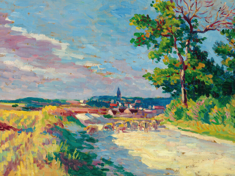 Maximilien Luce Plakát, Obraz - Landscape at Méréville, Maximilien Luce, 40 × 30 cm