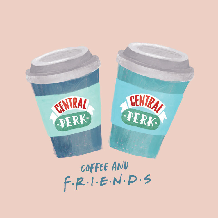 Europosters Plakát, Obraz - Friends - Coffee and Friends, 40 × 40 cm