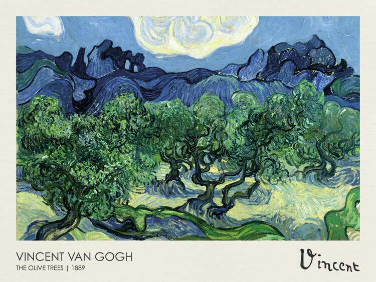 Vincent van Gogh Plakát, Obraz - The Olive Trees (1889), Vincent van Gogh, 40 × 30 cm