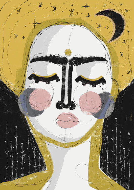 Treechild Plakát, Obraz - The Goddess Of The Night, Treechild, 30 × 40 cm