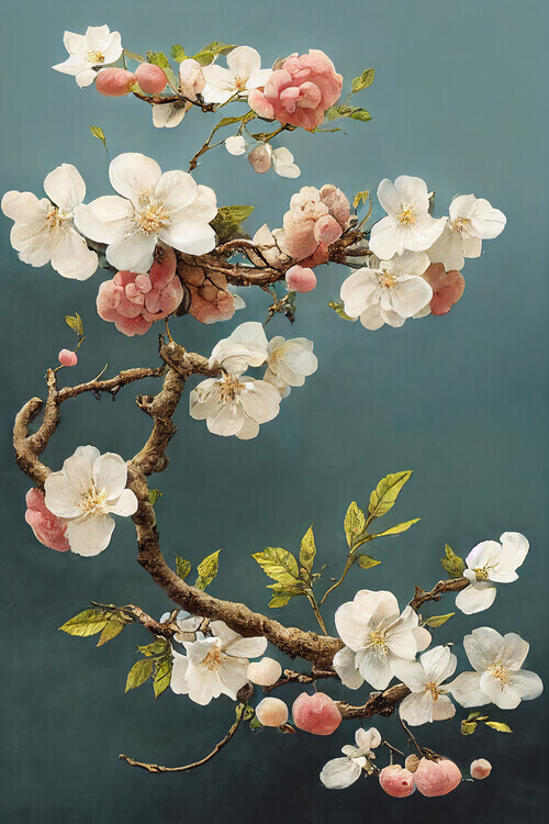 Treechild Plakát, Obraz - White Cherry Blossoms, Treechild, 26.7 × 40 cm