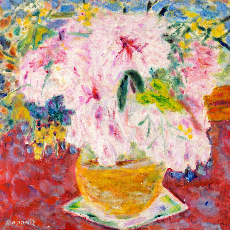 Pierre Bonnard Plakát, Obraz - The Pink Bouquet of Flowers, Pierre Bonnard, 40 × 40 cm