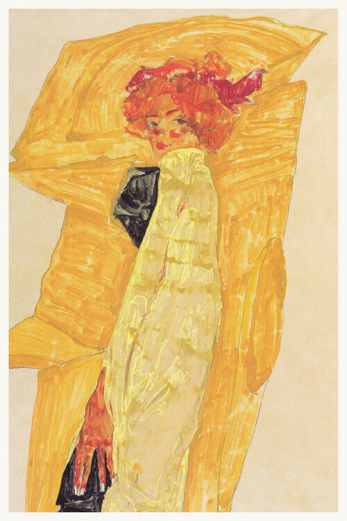 Egon Schiele Plakát, Obraz - Gerti in Gold, Egon Schiele, 26.7 × 40 cm