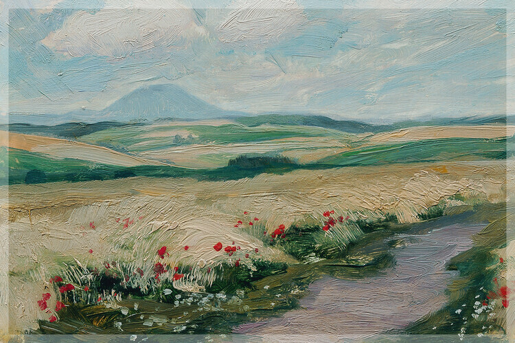Ferdinand Engelmller Plakát, Obraz - Bohemian landscape, Ferdinand Engelmller, 40 × 26.7 cm