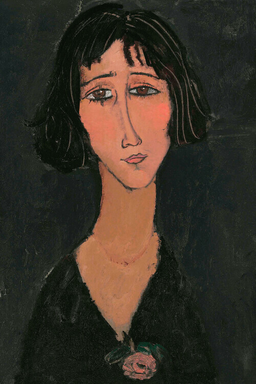 Amedeo Modigliani Plakát, Obraz - Margherita, Jeune Femme a la Rose, Amedeo Modigliani, 26.7 × 40 cm