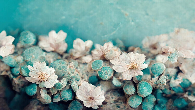 Treechild Plakát, Obraz - Turquoise Buds, Treechild, 40 × 22.2 cm
