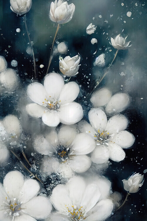 Treechild Plakát, Obraz - Frozen Flowers, Treechild, 26.7 × 40 cm