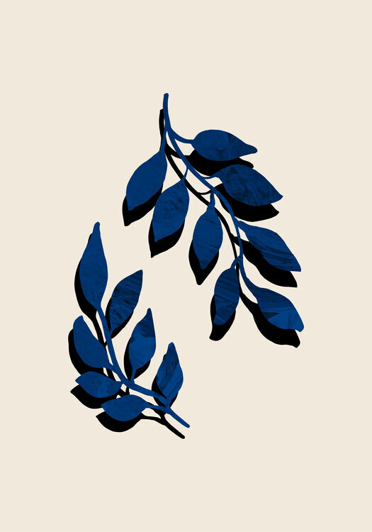 1X Plakát, Obraz - Blue Twig Brush, 26.7 × 40 cm