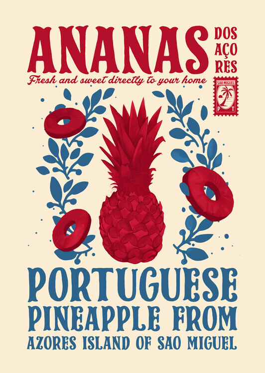Dionisis Gemos Plakát, Obraz - Pineapple kitchen print, Dionisis Gemos, 30 × 40 cm