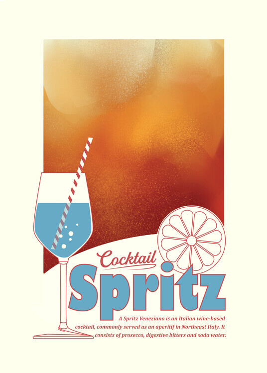 Dionisis Gemos Plakát, Obraz - Aperol Spritz print, Dionisis Gemos, 30 × 40 cm