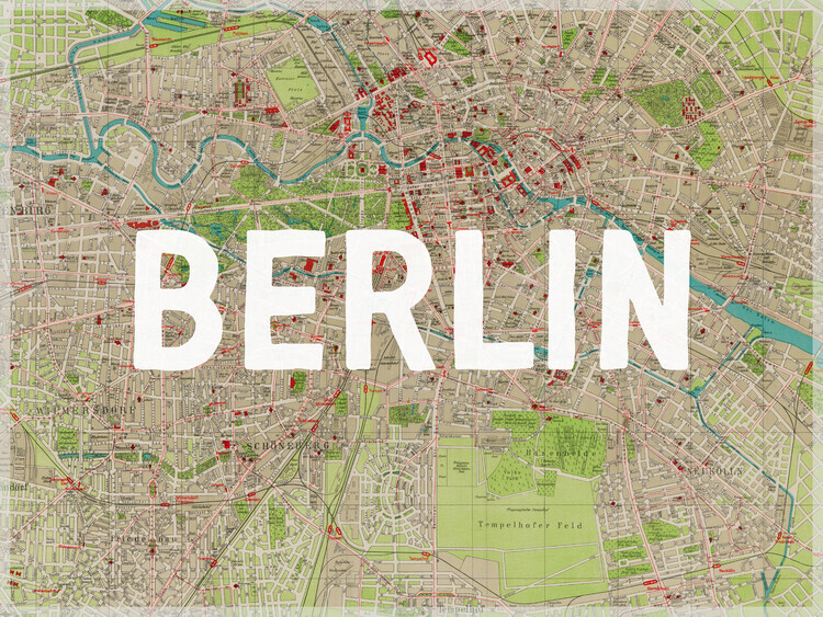autor Plakát, Obraz - Berlin Map - Historical & Vintage Maps, 40 × 30 cm