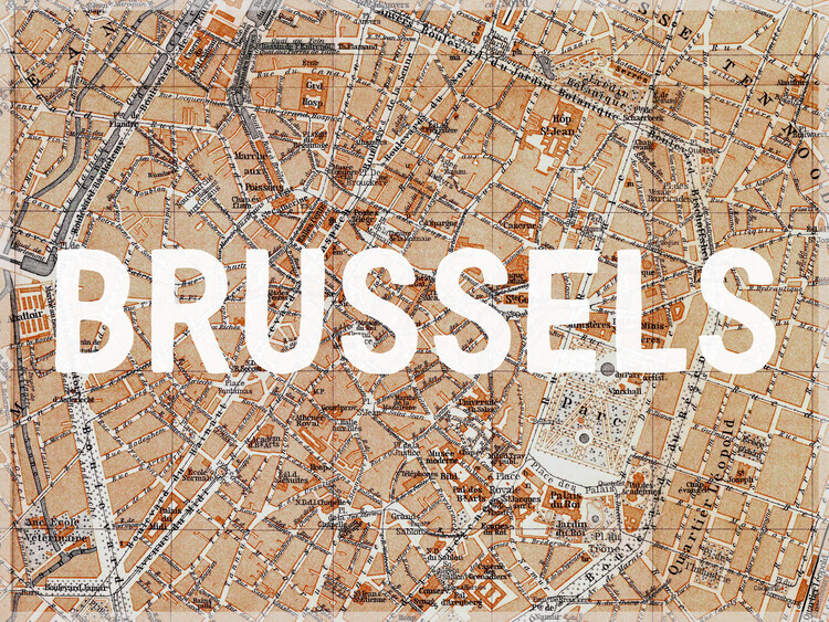 autor Plakát, Obraz - Brussels Map - Historical & Vintage Maps, 40 × 30 cm