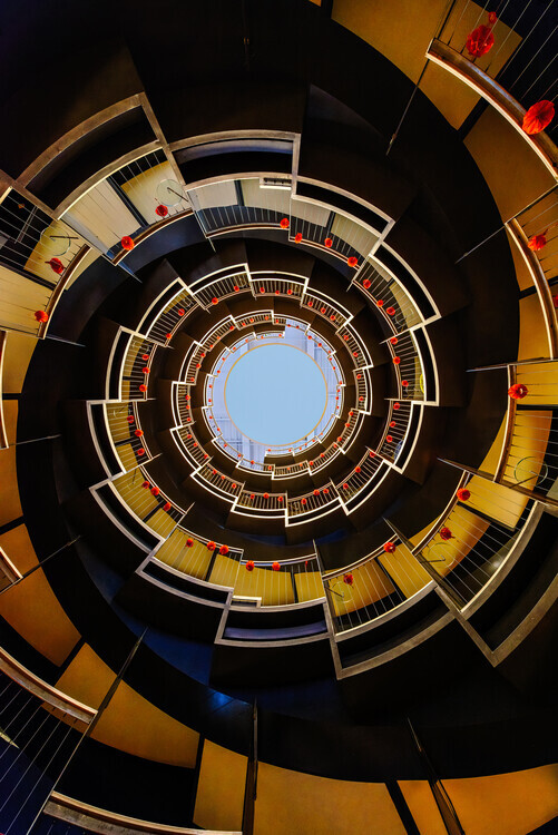 konglingming Plakát, Obraz - Spiral stairs, konglingming, 26.7 × 40 cm