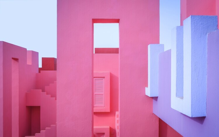 Fran Ortega Plakát, Obraz - Rubine red, pink, sky blue and purple., Fran Ortega, 40 × 26.7 cm