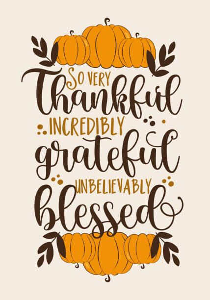 Regina Tolgyesi Plakát, Obraz - So very thankful incredibly grateful unbelievably blessed- thanksgiving greeting, with pumpkins., Regina Tolgyesi, 26.7 × 40 cm