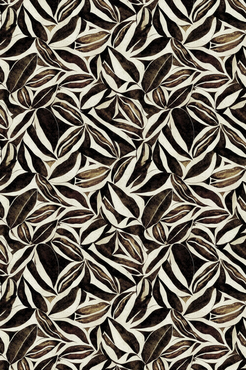 Treechild Plakát, Obraz - Brown Leafs Pattern, Treechild, 26.7 × 40 cm
