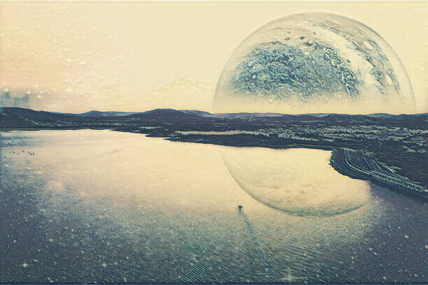 tsvibrav Plakát, Obraz - Fantasy landscape of an alien planet, tsvibrav, 40 × 26.7 cm