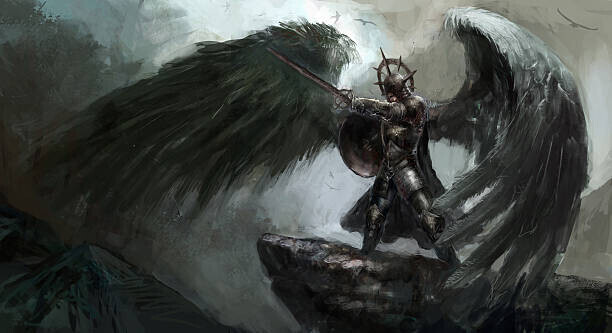 fotokostic Plakát, Obraz - fallen angel, fotokostic, 40 × 22.2 cm