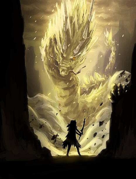 non157 Plakát, Obraz - digital painting art eastern dragon, non157, 30 × 40 cm