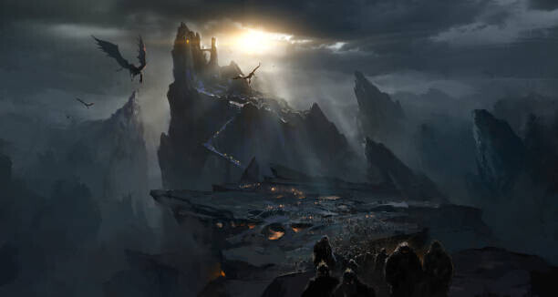 liuzishan Plakát, Obraz - Dark castle in the valley, dark, liuzishan, 40 × 22.2 cm