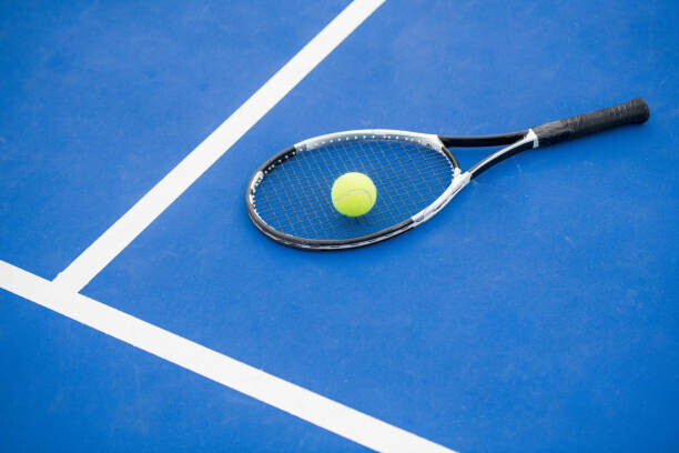 SeventyFour Plakát, Obraz - Tennis Concept on Blue, SeventyFour, 40 × 26.7 cm