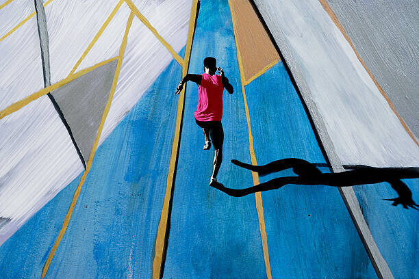 Klaus Vedfelt Plakát, Obraz - Male athlete sprinting, shot from above, Klaus Vedfelt, 40 × 26.7 cm