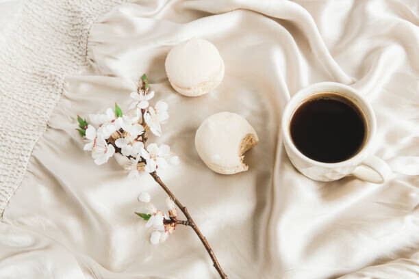 KolomiyetsViktoriya Plakát, Obraz - cup of coffee with marshmallows and, KolomiyetsViktoriya, 40 × 26.7 cm