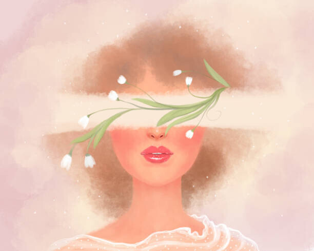 Elena Medvedeva Plakát, Obraz - stylish delicate cute light art illustration, Elena Medvedeva, 40 × 30 cm