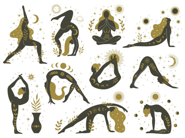 Veronika Oliinyk Plakát, Obraz - Magical yoga women. Mystical esoteric female, Veronika Oliinyk, 40 × 30 cm