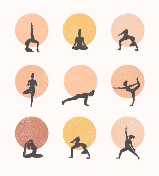 OlgaSpb Plakát, Obraz - Contours of women in the yoga, OlgaSpb, 40 × 40 cm