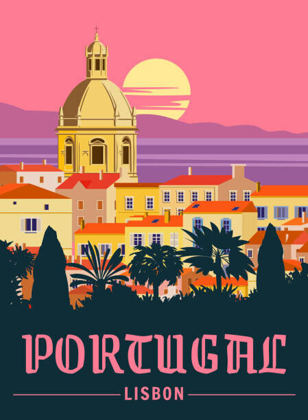 VectorUp Plakát, Obraz - Travel Poster Poster Lisbon, Vintage. Portugal, VectorUp, 30 × 40 cm